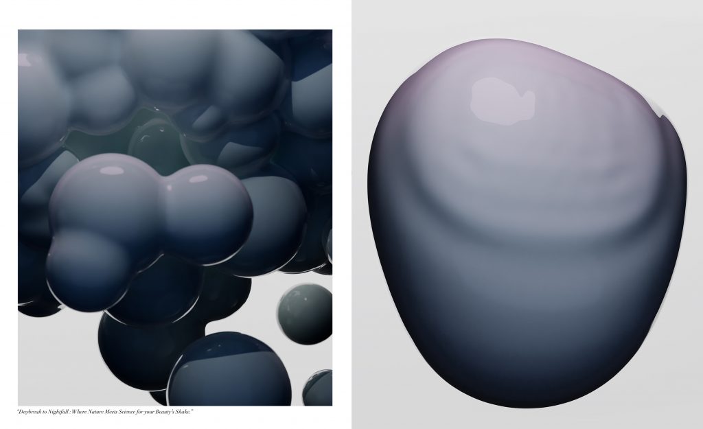 Nature morte minimaliste de texture de produits cosmétiques cremes de nuit serum en tres gros plan– photographie par Olivier Jeanne-Rose