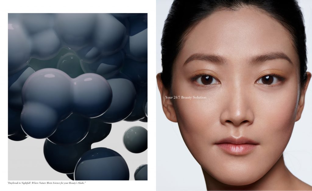 Portrait beauté d’une femme pour une campagne de publicité pour une marque de produits cosmétiques pour la peau – photographie par Olivier Jeanne-Rose