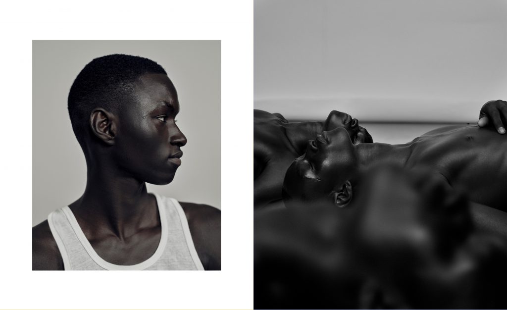 Portrait de groupe en noir et blanc de modeles en studio– photographie par Olivier Jeanne-Rose